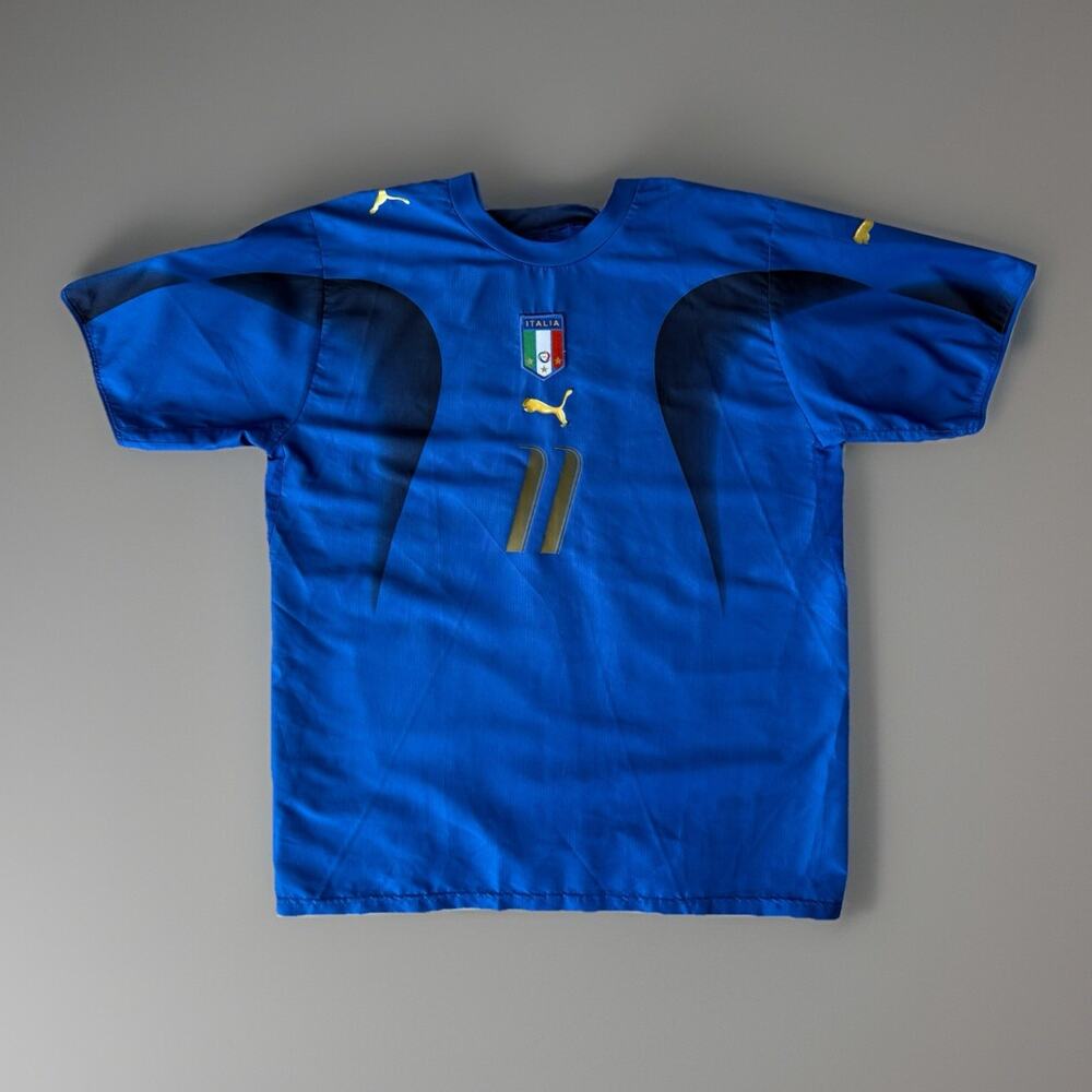 Vintage Italy Home Jersey XL Blue 2006 World Cup Soccer Gilardino Sportswear